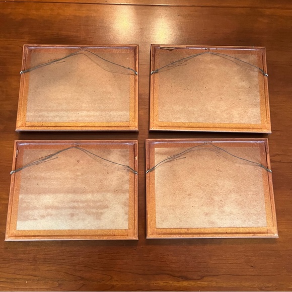 Set of 4 Vintage Framed Gold Foil Etching Art Prints by Lionel Barrymore - Picture 7 of 7